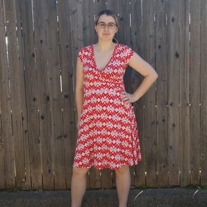 Patterned orange dress